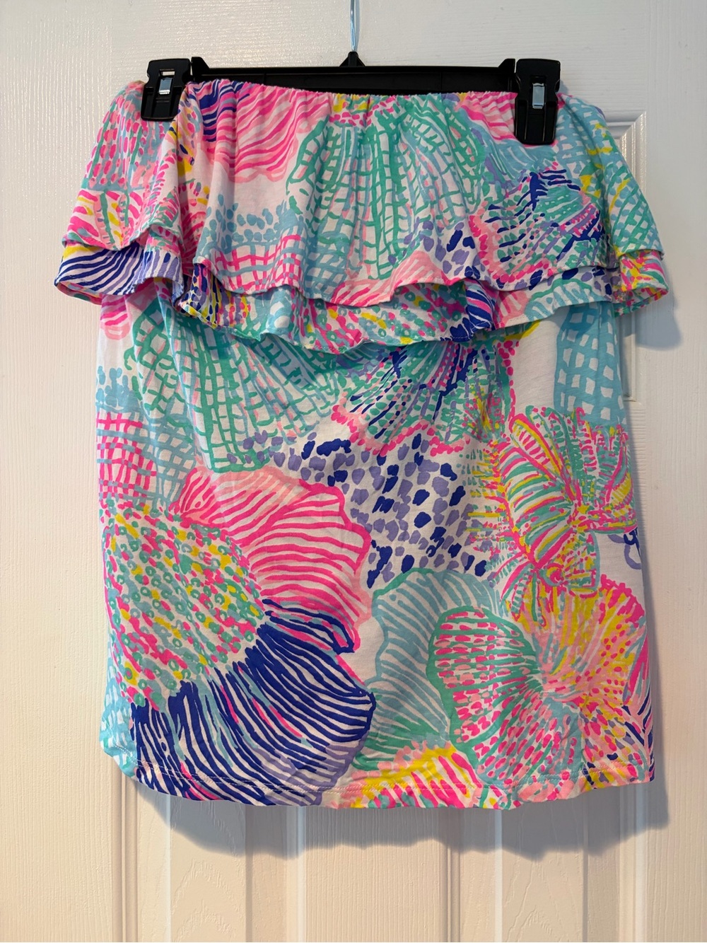 Lilly Pulitzer Ruffle strapless Top size L